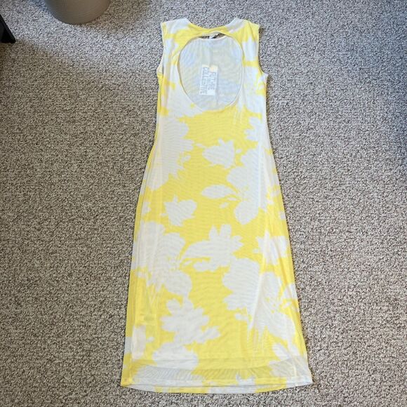 NWT Future Collective Gariella Karefa-Johnson Midi Maxi Dress Sheer Mesh Yellow - Picture 4 of 11